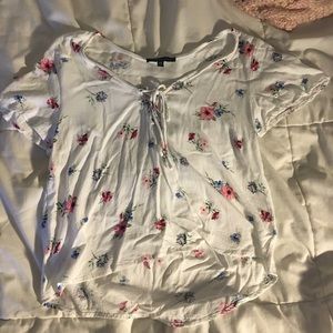 Floral top with ties